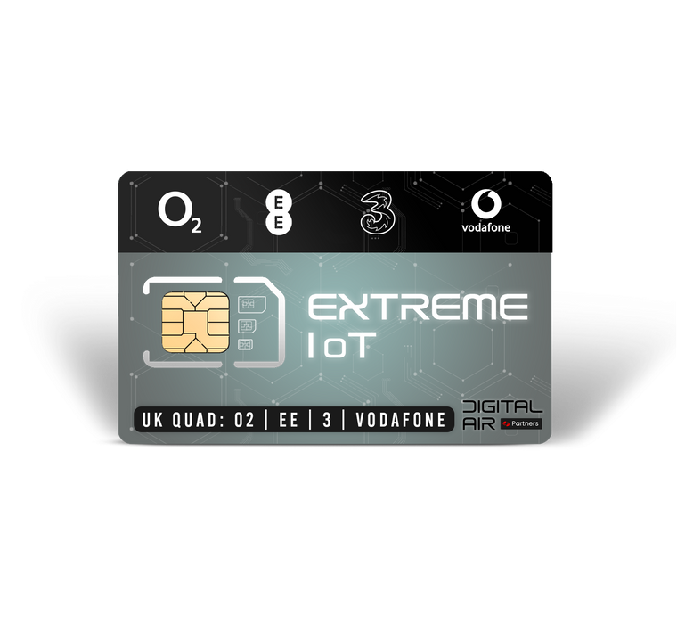 UK Quad Band Vodafone, O2, Three & EE / 2FF-4FF SIM / PrePaid / Contract Free - Extreme IoT Data